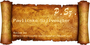 Pavlicsko Szilveszter névjegykártya